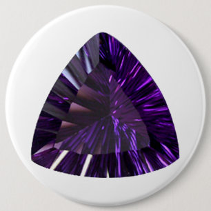 Amethyst Gemstone, February Birthstone, Purple 6 Cm Round Badge