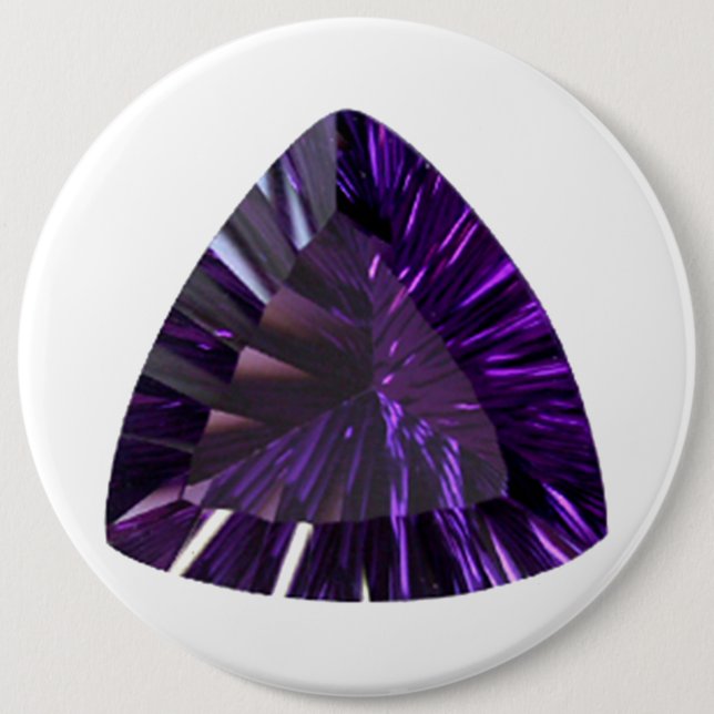 Amethyst Gemstone, February Birthstone, Purple 6 Cm Round Badge (Front)