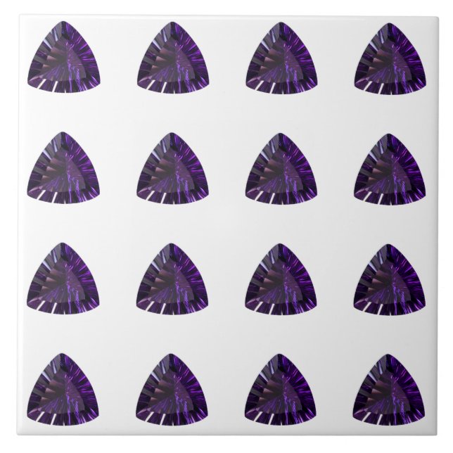 Amethyst Gemstone, February Birthstone, Purple Ceramic Tile (Front)