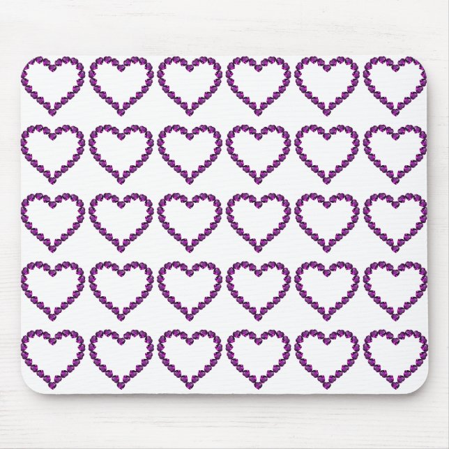 Amethyst Gemstone Heart Purple Mouse Pad (Front)