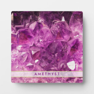 Amethyst Gemstone Image Shiny and Sparkly Plaque