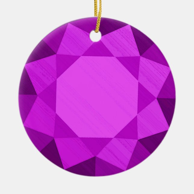 Amethyst Gemstone / Jewel Graphic Image  Ceramic Ornament (Front)