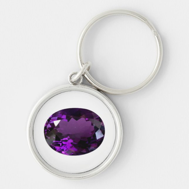 Amethyst Gemstone Key Ring (Front)