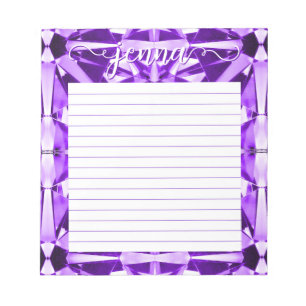 Amethyst Gemstone Lined Personalised Notepad
