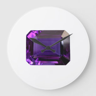 Amethyst Gemstone of February Purple Large Clock