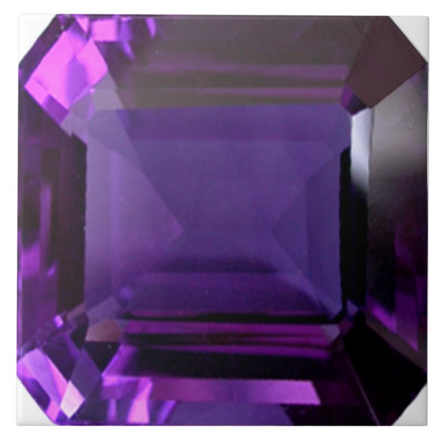 Amethyst Gemstone Purple Ceramic Tile (Front)