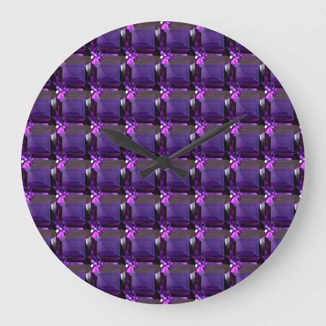 Amethyst Gemstone Purple Large Clock (Front)