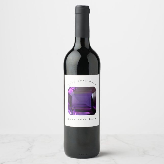 Amethyst Gemstone Purple Wine Label (Front)