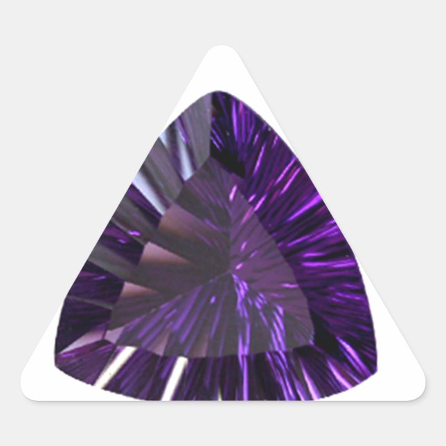 Amethyst Gemstone  Triangle Sticker (Front)