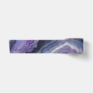 Amethyst Geode Fluid Pour Satin Ribbon