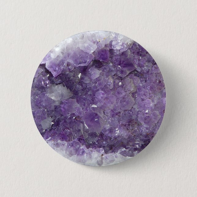 Amethyst Geode - Violet Crystal Gemstone 6 Cm Round Badge (Front)