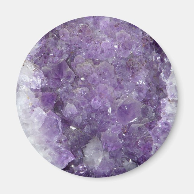 Amethyst Geode - Violet Crystal Gemstone Magnet (Front)