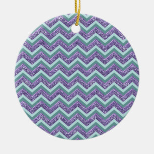 Amethyst Glass Zigzag Pattern Ceramic Tree Decoration