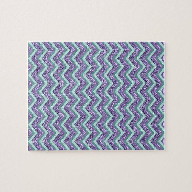 Amethyst Glass Zigzag Pattern Jigsaw Puzzle (Horizontal)