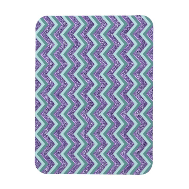 Amethyst Glass Zigzag Pattern Magnet (Vertical)