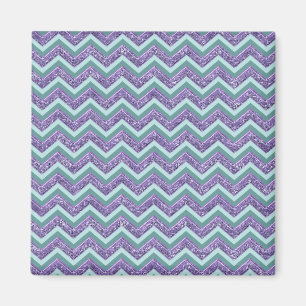 Amethyst Glass Zigzag Pattern Magnet