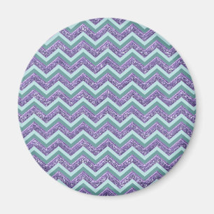 Amethyst Glass Zigzag Pattern Magnet