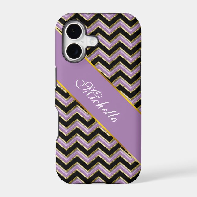 Amethyst Gold Black Zigzag Pattern (Back)