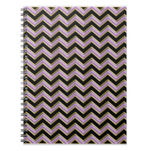 Amethyst Gold Black Zigzag Pattern Notebook