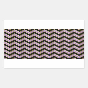 Amethyst Gold Black Zigzag Pattern Rectangular Sticker