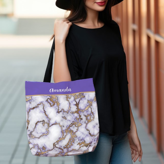 Amethyst Gold Marble Tote Bag (Amethyst Gold Marble Tote Bag)