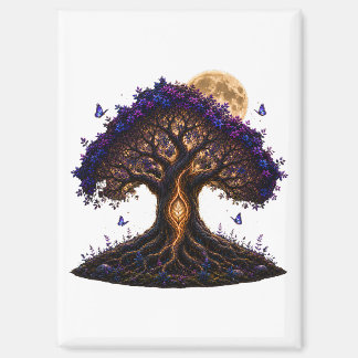 amethyst golden moon tree magnet
