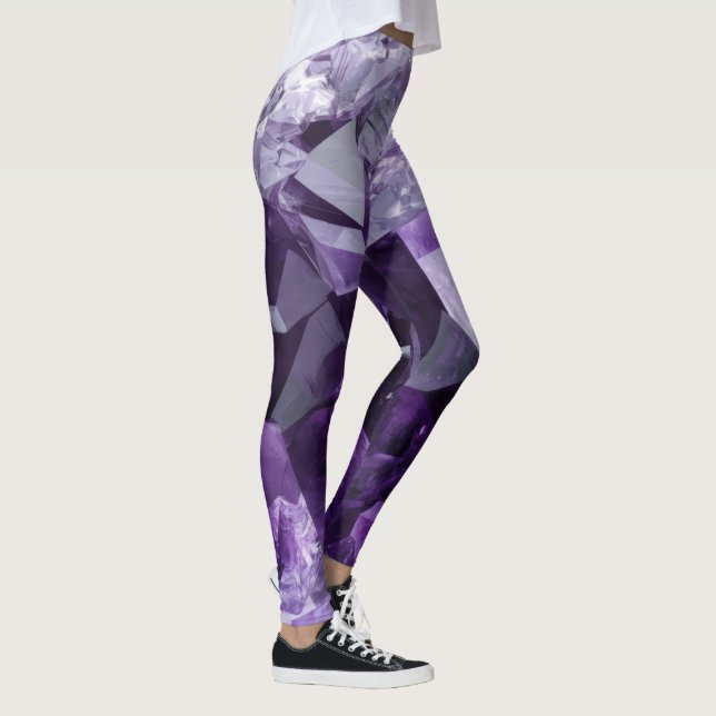 Amethyst Healing Crystal Cluster Leggings (Right)