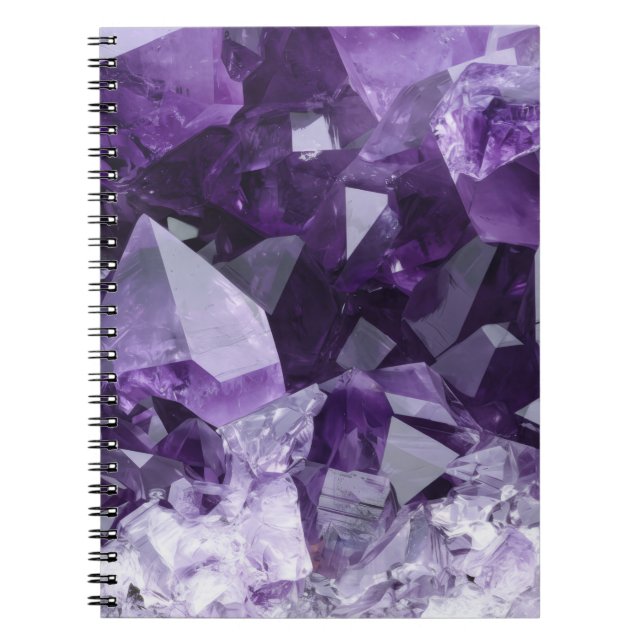 Amethyst Healing Crystal Cluster Notebook (Front)