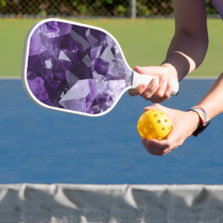 Amethyst Healing Crystal Cluster Pickleball Paddle