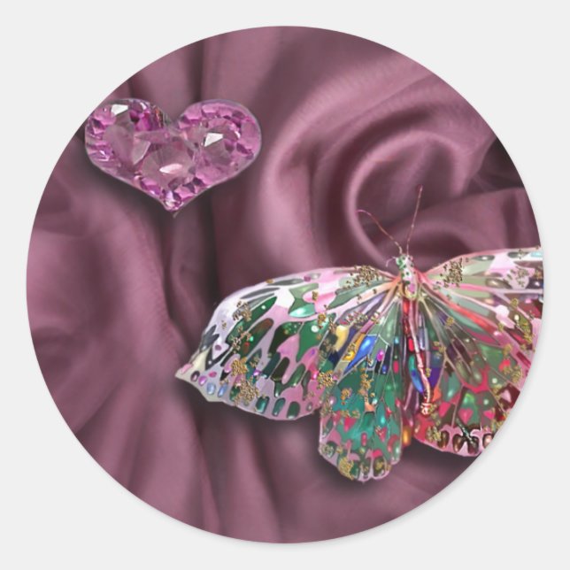 Amethyst Heart! Classic Round Sticker (Front)