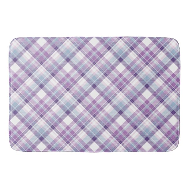 Amethyst Hues Plaid  Bath Mat (Front)
