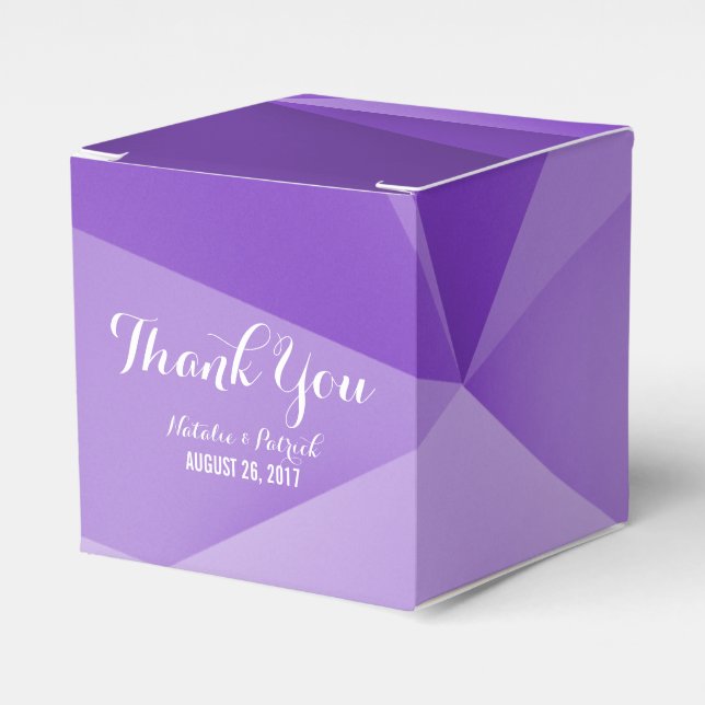 Amethyst Jewel Tones Wedding Favour Boxes (Front Side)