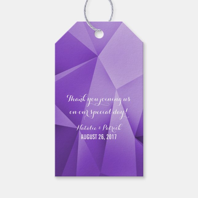 Amethyst Jewel Tones Wedding Gift Tags (Front)