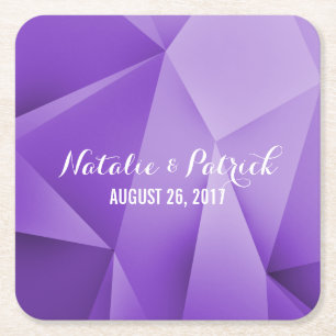 Amethyst Jewel Tones Wedding Paper Coasters