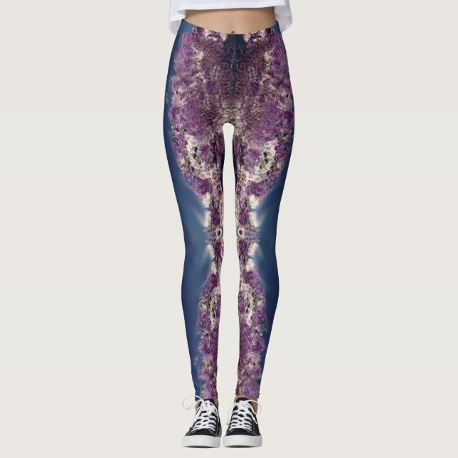 Amethyst Kaleidoscope Leggings with Moon Phases (Front)