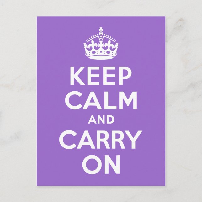 Amethyst Keep Calm and Carry On Postcard (Front)