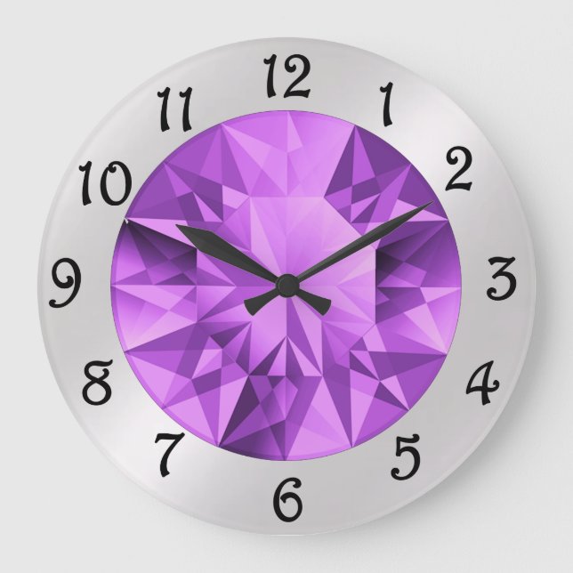 Amethyst large clock (Front)
