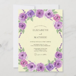 Amethyst Lemon Petal Wedding Invitation