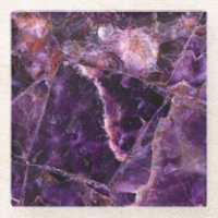 Amethyst Magic Marble Glass Coaster