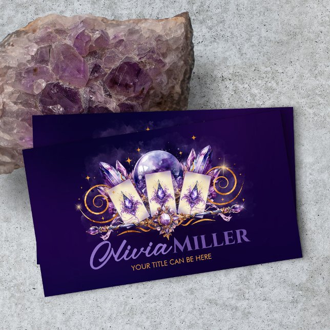 Amethyst Magic - Oracle Cards, Ball and Crystals Business Card (Creator Uploaded)
