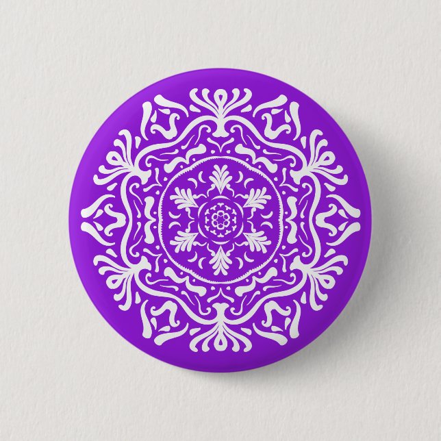 Amethyst Mandala 6 Cm Round Badge (Front)