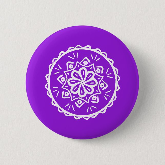 Amethyst Mandala 6 Cm Round Badge (Front)