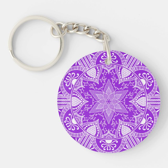 Amethyst Mandala Key Ring (Front)