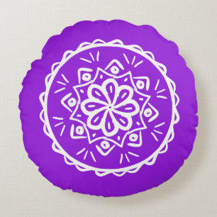 Amethyst Mandala Round Cushion