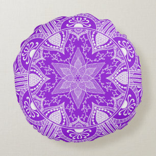 Amethyst Mandala Round Cushion