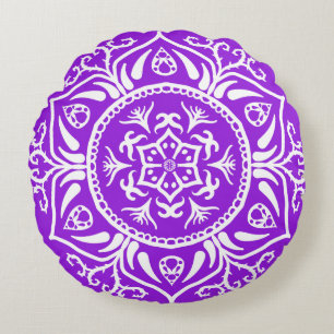 Amethyst Mandala Round Cushion