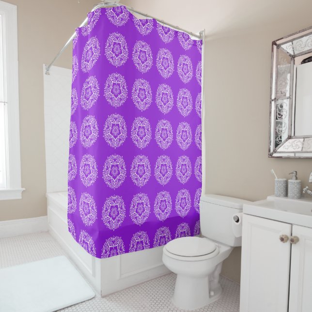 Amethyst Mandala Shower Curtain (In Situ)