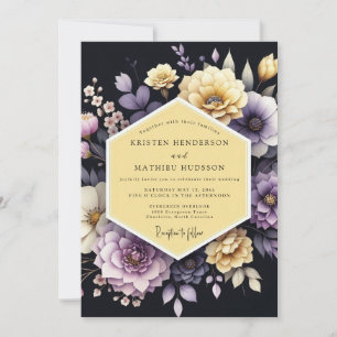 Amethyst Marigold Bloom Wedding Invitation