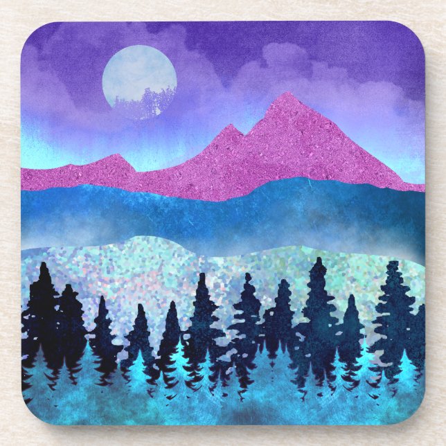 Amethyst Mist Mountains Coaster (Front)