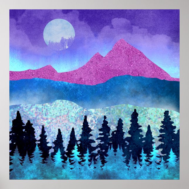 Amethyst Mist Mountains Poster (Front)